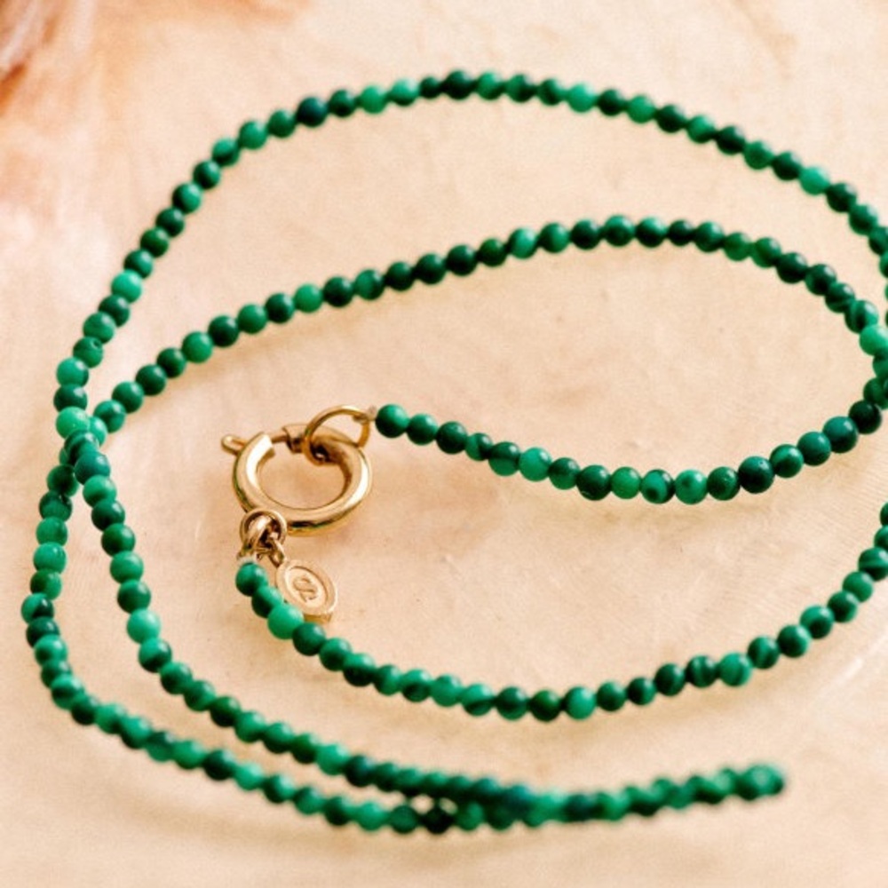 Sézane Irma pearl green bead choker necklace